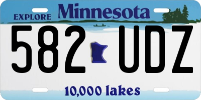 MN license plate 582UDZ