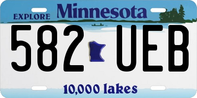 MN license plate 582UEB