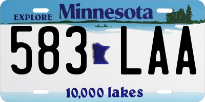 MN license plate 583LAA