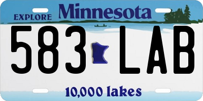 MN license plate 583LAB