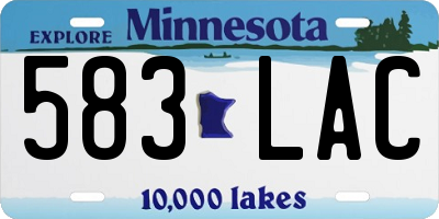 MN license plate 583LAC