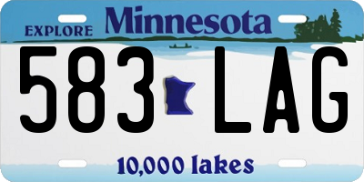 MN license plate 583LAG