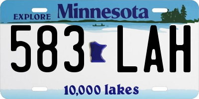 MN license plate 583LAH