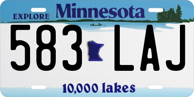 MN license plate 583LAJ