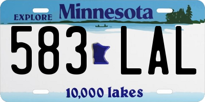 MN license plate 583LAL