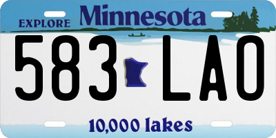 MN license plate 583LAO