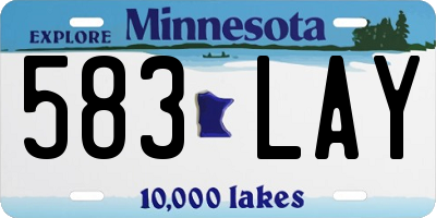 MN license plate 583LAY