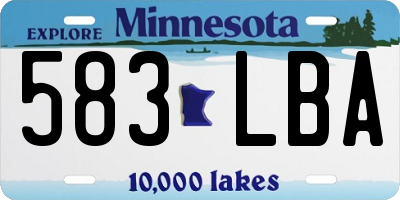 MN license plate 583LBA