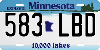 MN license plate 583LBD