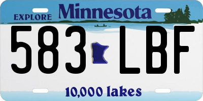 MN license plate 583LBF