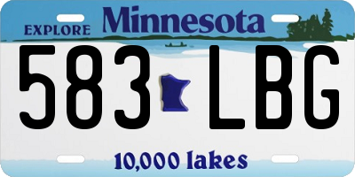 MN license plate 583LBG