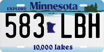 MN license plate 583LBH