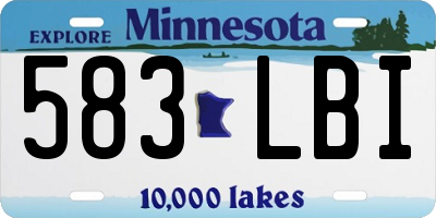 MN license plate 583LBI