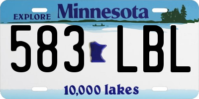 MN license plate 583LBL