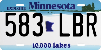 MN license plate 583LBR