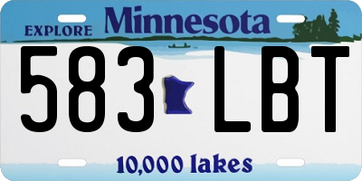 MN license plate 583LBT