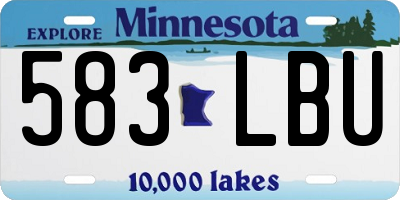 MN license plate 583LBU