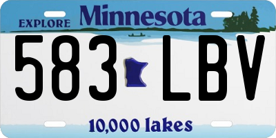 MN license plate 583LBV