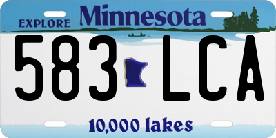 MN license plate 583LCA