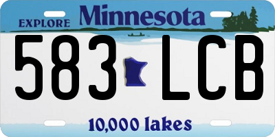MN license plate 583LCB