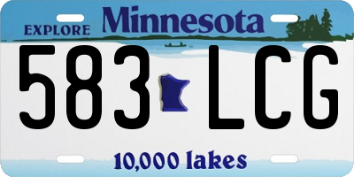 MN license plate 583LCG