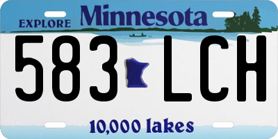 MN license plate 583LCH