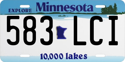 MN license plate 583LCI