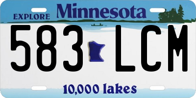 MN license plate 583LCM
