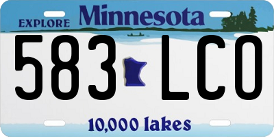 MN license plate 583LCO