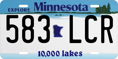 MN license plate 583LCR