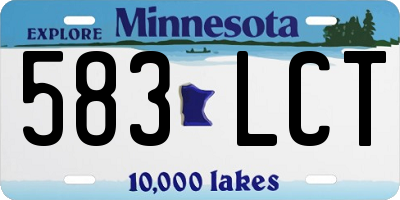 MN license plate 583LCT