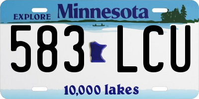 MN license plate 583LCU