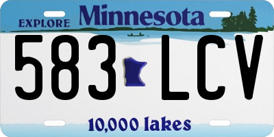 MN license plate 583LCV