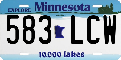 MN license plate 583LCW