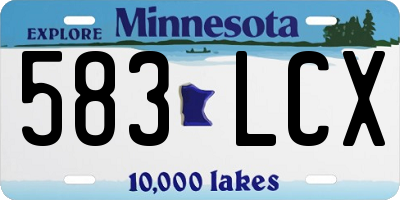 MN license plate 583LCX