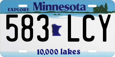 MN license plate 583LCY