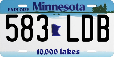 MN license plate 583LDB