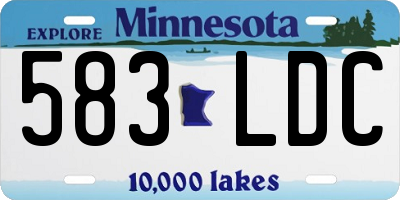 MN license plate 583LDC
