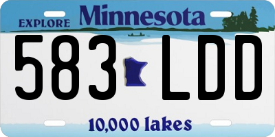 MN license plate 583LDD