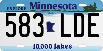 MN license plate 583LDE