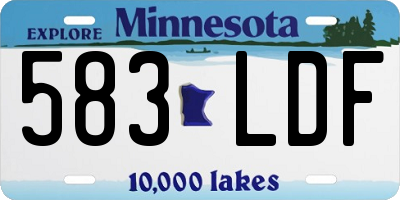 MN license plate 583LDF