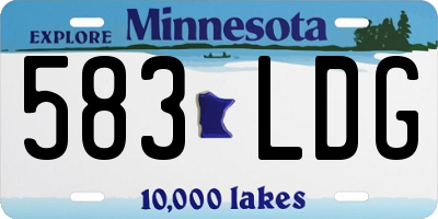 MN license plate 583LDG