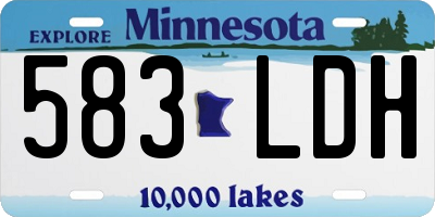 MN license plate 583LDH