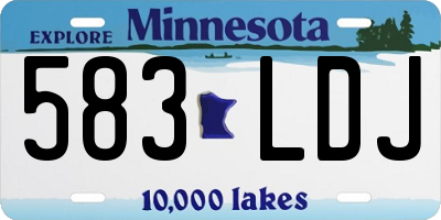 MN license plate 583LDJ