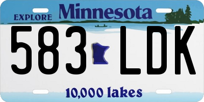 MN license plate 583LDK