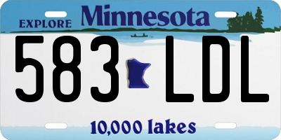 MN license plate 583LDL