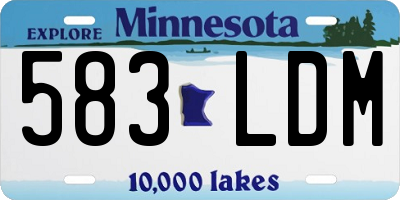 MN license plate 583LDM