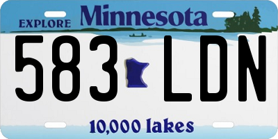 MN license plate 583LDN