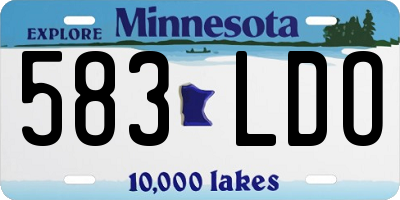MN license plate 583LDO