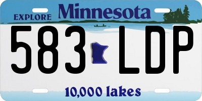 MN license plate 583LDP